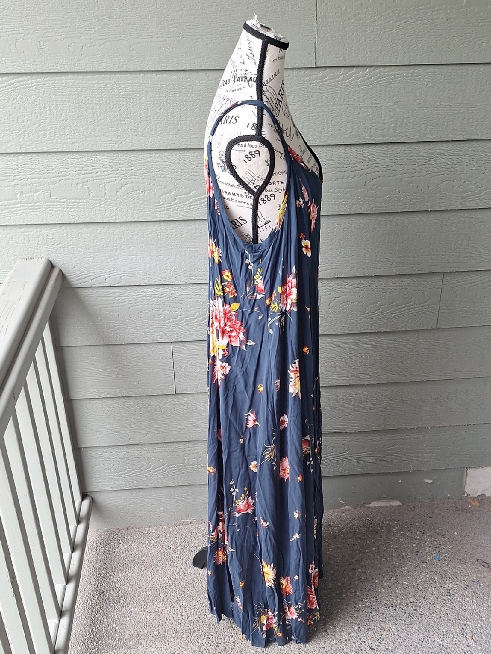Torrid Trapeze Tank Maxi Dress Blue Floral Plus Size 4X - Picture 6 of 14